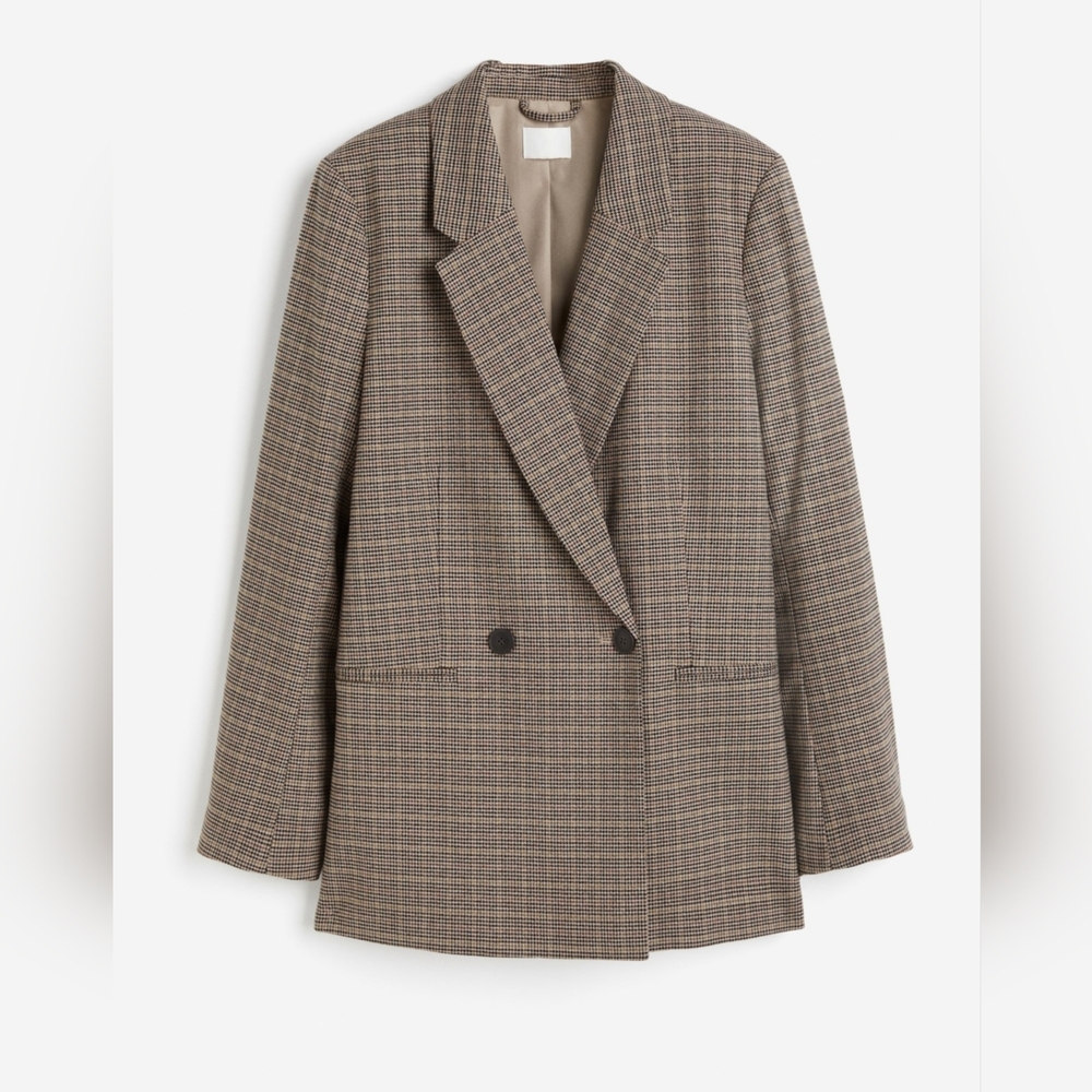 H&M Tan Checkered Blazer